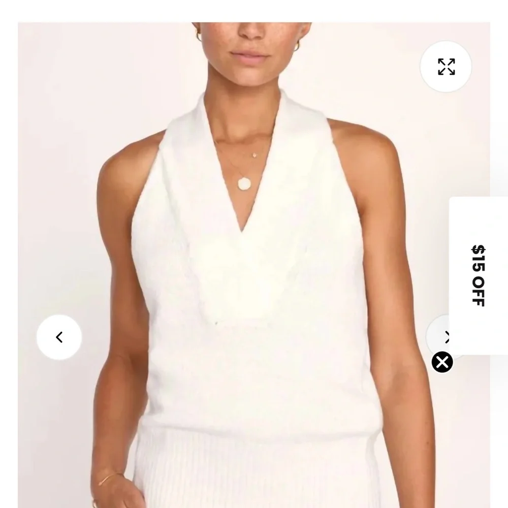 Brochu Walker Cream Knit Sweater Vest - Picture 3 of 3